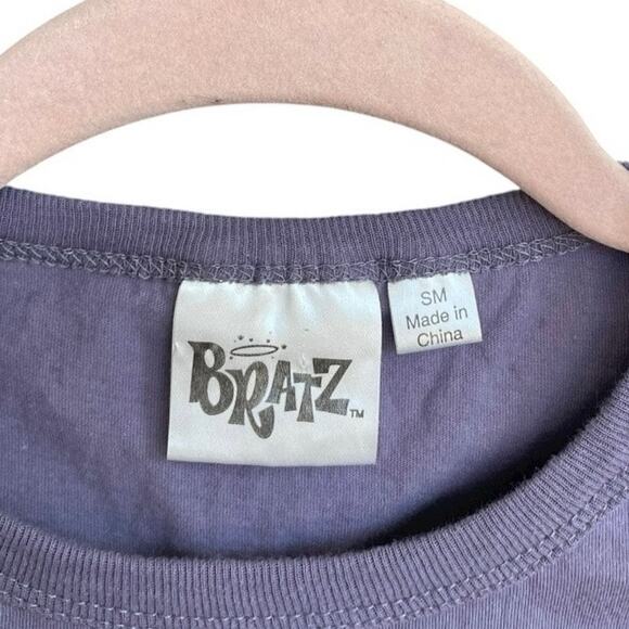 Bratz Purple Graphic Sequin Cropped Cutout Open Tie Back Tank Top - Picture 7 of 7